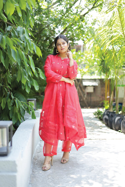 Rood Kurta Set with Dupatta